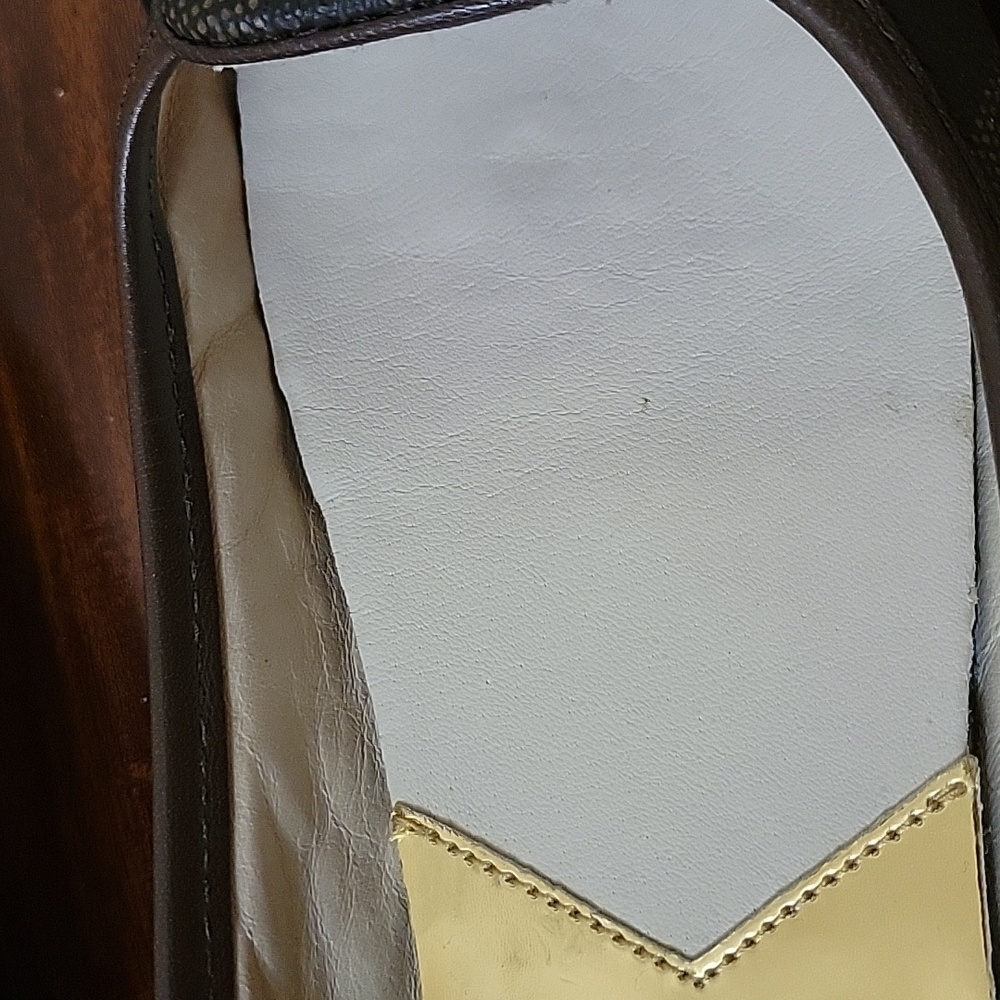 Michael Kors Dark Brown Loafers with Gold Accents - Picture 9 of 10